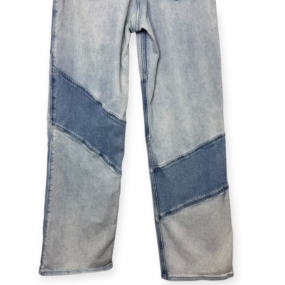 Hollister Patchwork Dad Jeans Ultra High Rise Two Tone Blue Denim‎ 23x29 Y2K - Picture 6 of 13